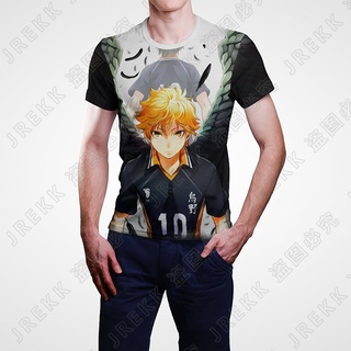 เสื้อยืดแขนสั้นลําลอง พิมพ์ลายการ์ตูนอนิเมะ Haikyuu 3 มิติ สไตล์สตรีท แฟชั่นสําหรับผู้ชาย และผู้หญิง