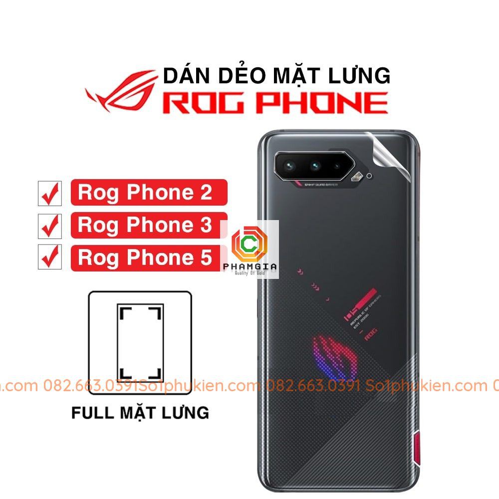 Rog Phone 5 / Rog Phone 2 / Rog Phone 3 PPF High-End ยืดหยุ ่ นด ้ านหลังตลอดด ้ านหลัง