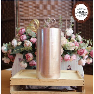 เทียนลายเมทัลสีทองแดง ( Copper Metallic Groove Pillar Candle )  3x4 / 3x6 นิ้ว