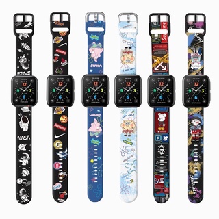 พร้อมส่ง สายซิลิโคน แบบเข็มขัด พิมพ์ลายการ์ตูน สุดน่ารัก ใช้ได้กับ Maimo Watch Hauwie GT2 Samsung Xiaomi DT96 DT89 DT88