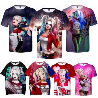 เสื้อยืดลําลอง แขนสั้น พิมพ์ลาย Harley Quinn แฟชั่นสําหรับผู้ชาย ผู้ใหญ่ เหมาะกับฮาโลวีน