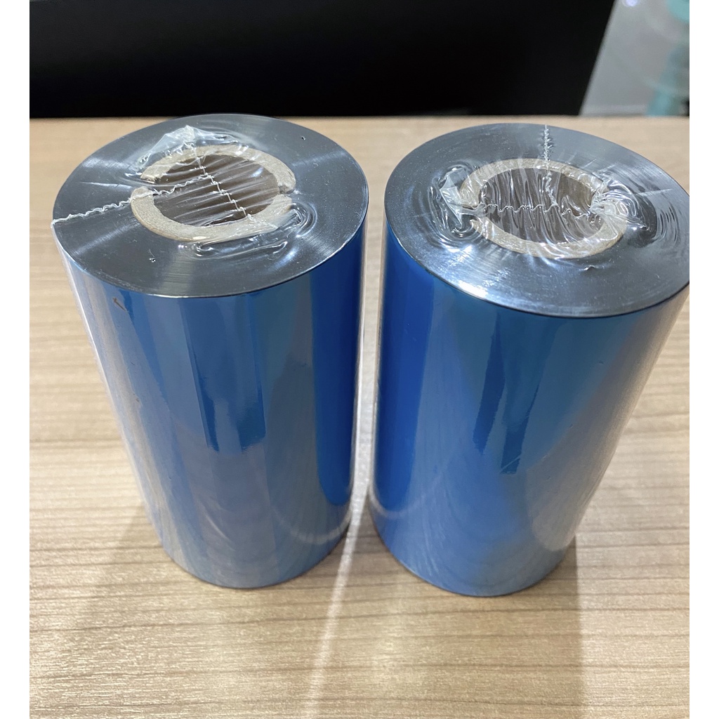 หมึกริบบอน Wax หมึกพิมพ์สติกเกอร์ พิมพ์บาร์โค้ด Premium Wax F/O ขนาด 110x300 ม. หมึกริบบอนสีดำ