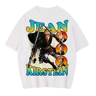 เสื้อยืดแขนสั้น พิมพ์ลายอนิเมะ ATTACK ON TITAN JEAN KIRSTEIN VINTAGE ขนาดใหญ่