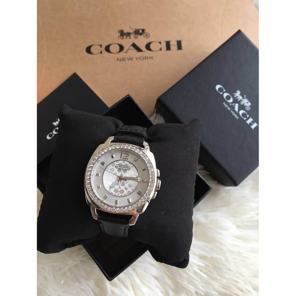 New Coach นาฬิกาสายหนังดำ