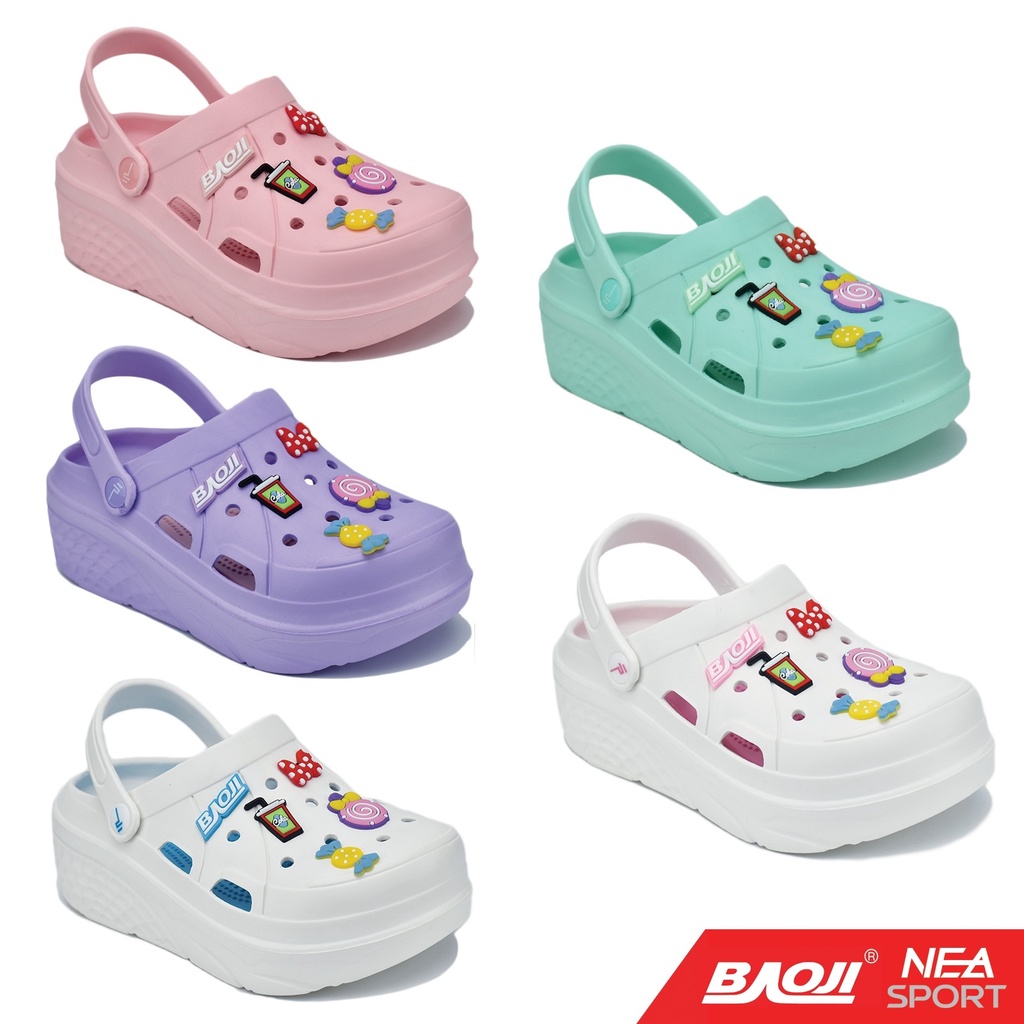 Baoji BO37-122 Clog Bae Platform - Sweet Snack รองเท้า แตะ หัวโต เสริมส้น บาโอจิ แท้