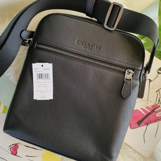 🇺🇸 กระเป๋าสะพายข้างผู้ชาย COACH HOUSTON FLIGHT BAG IN SIGNATURE LEATHER หนังแท้