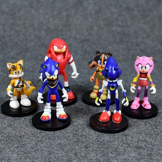 ฟิกเกอร์ Pvc รูปการ์ตูน SONIC Action Figure SUPER SONIC, TAILS, KNUCKLES, SILVER, AMY Jakks ของเล่นสําหรับเด็ก 6 ชิ้น