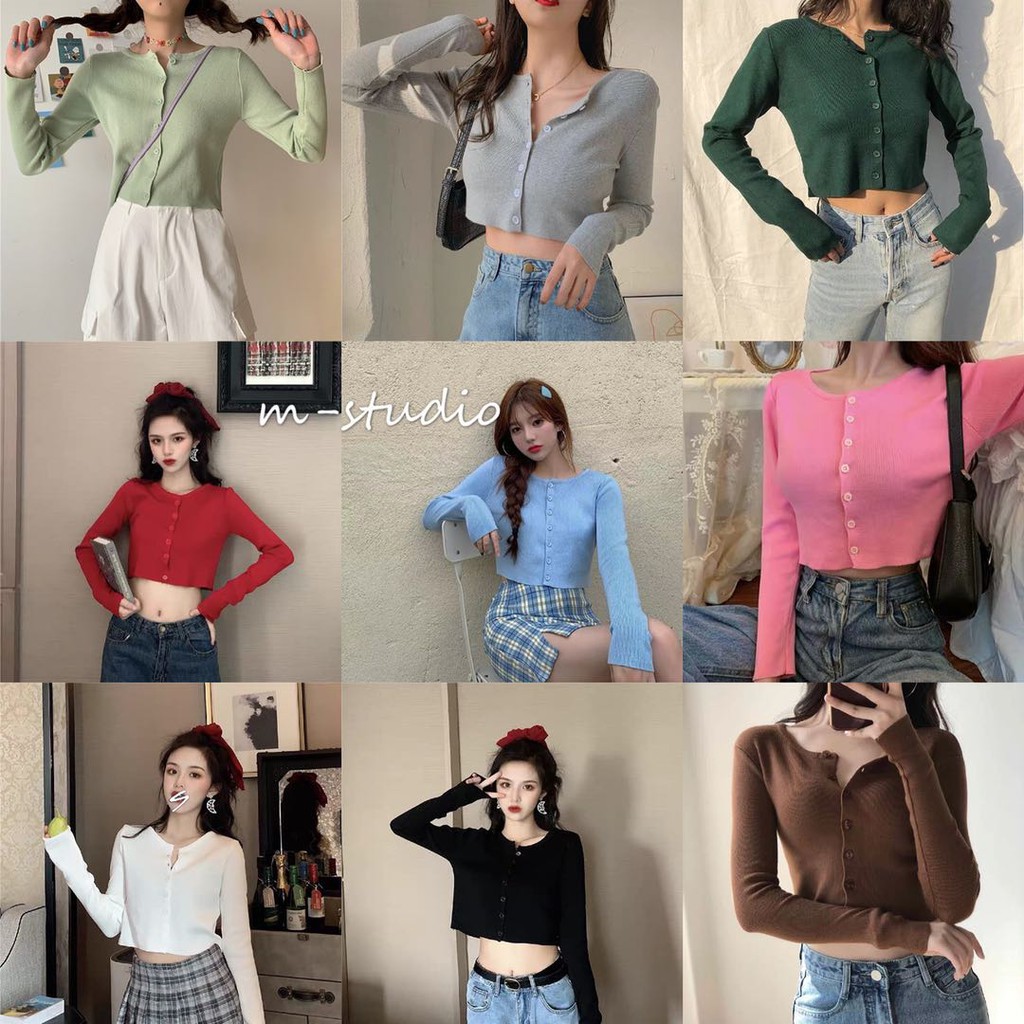 Maze พร้อมส่ง เสื้อถักคาร์ดิแกนหญิง แขนยาว ใส่เข้ารูป สวย 5203#