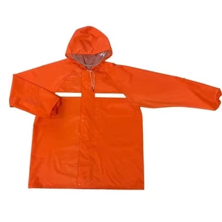 ชุดกันฝนแบบเสื้อทั้งหมด 3 สี มีแถบสะท้อนแสง รุ่นหมวกติดเสื้อ ขนาด M-4XL