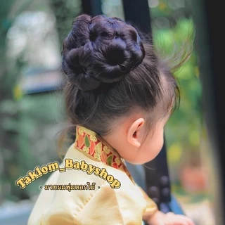 มวยผมพุ่มดอกไม้ มวยกลม เครื่องประดับชุดไทย เครื่องประดับผม