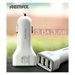 หัวชาร์จรถยนต์ Remax 3 USB 3.6 A รุ่น CC-301