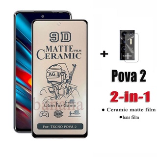 2IN1 Tecno POVA 2 Ceramic matte film For INFINIX note 10 pro nfc Full Coverage Screen Protector Glass Film &amp; Camera Lens Protector