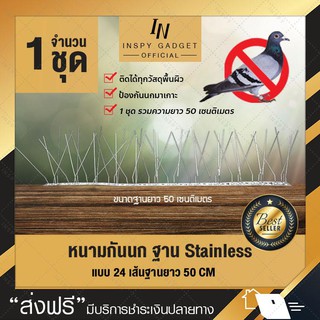 หนามกันนก ฐาน Stainless ความยาว 50 cm แบบ 24 เส้น Bird Spike หนามไล่นก