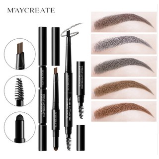 🍬 ดินสอเขียนคิ้ว MayCreate Eye Brown Pencil 3 in 1 เขียนง่าย ติดทน นานตลอดทั้งวัน กันน้ำ กันเหงื่อ 10 g. 🍬