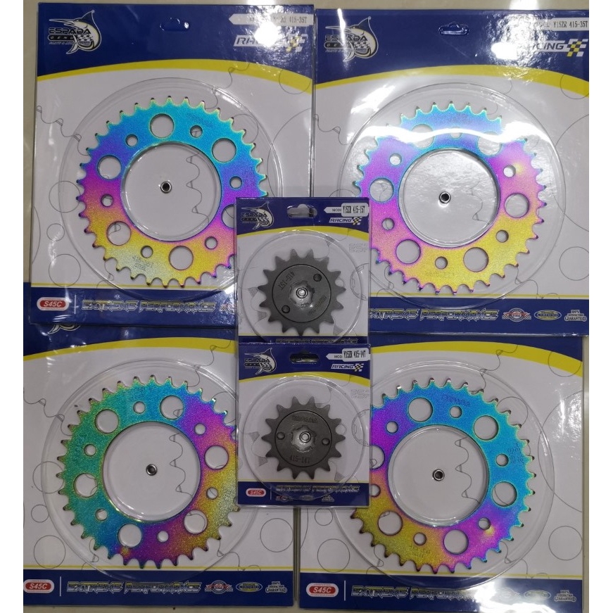 Y15 Y15ZR 415-35T 36T 37T 38T 39T 40T 41T ESPADA SPROCKET - RAINBOW TITANIUM (FRONT 14T/15T)