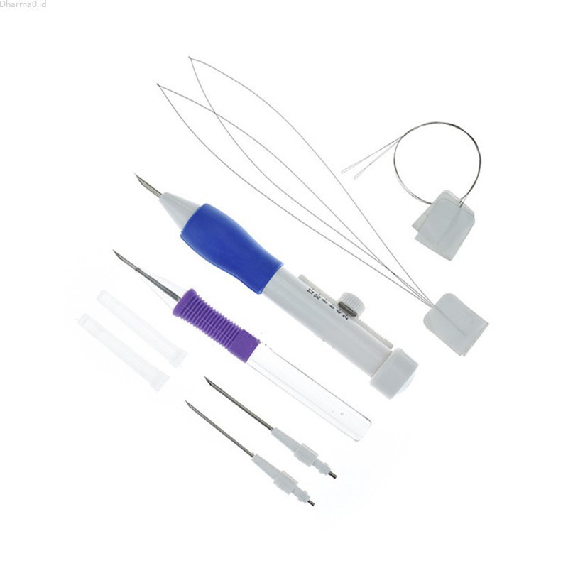 Dharma New DIY Magic Embroidery Pen Set Punch Needle Stitching Knitting ...