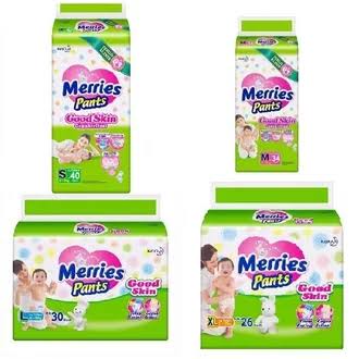 Merries PANTS GOOD SKIN - PAMPERS ANAK UK S40/M34/L30/XL26/XXL28