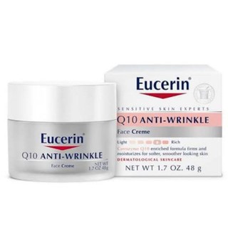 Eucerin Q10 Anti-Wrinkle Face Creme ครีมเพิ่มความชุ่มชื้นต่อต้านริ้วรอยสำหรับผิวแห้งและผิวบอบบาง