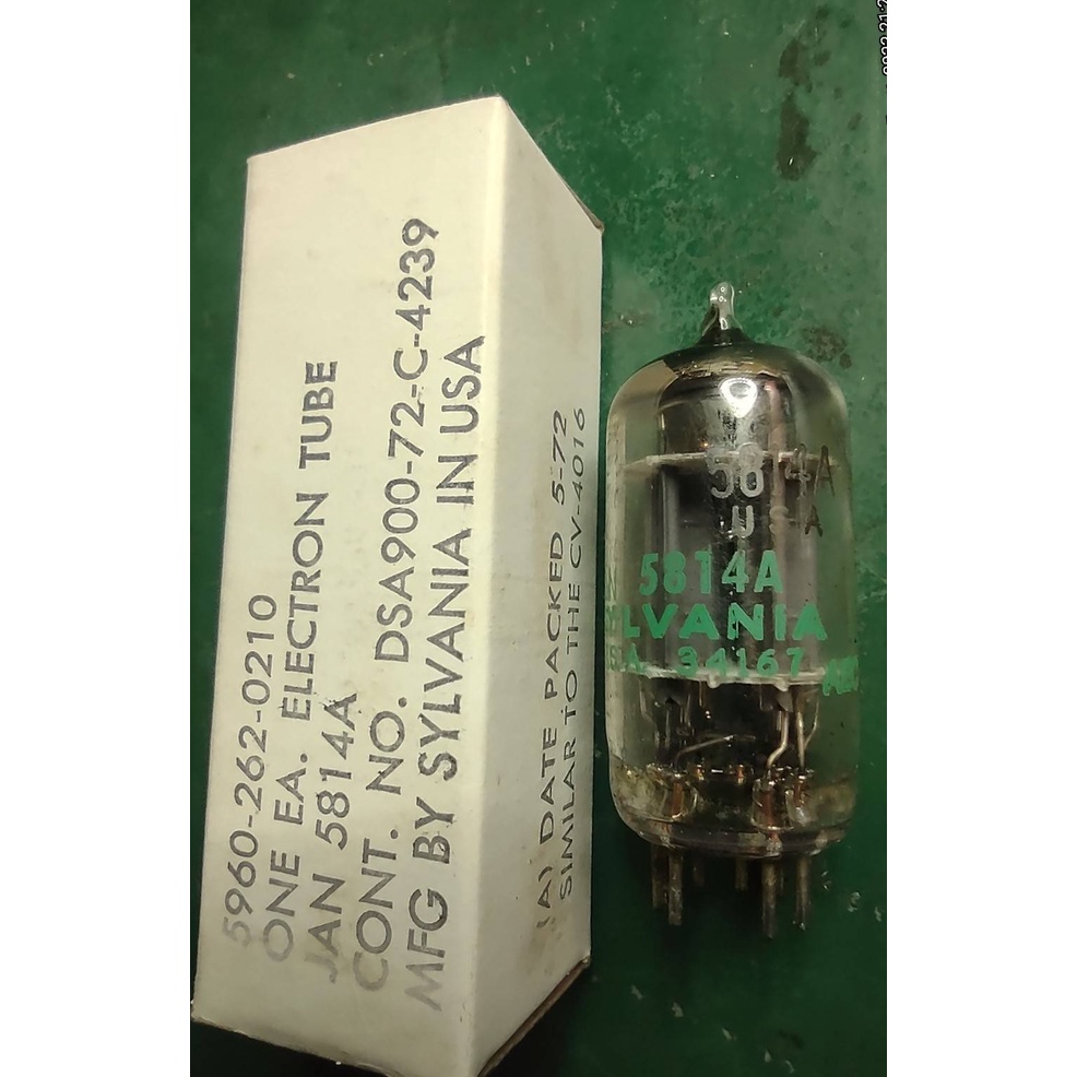 Sylvania​ หลอดสูญญากาศ​  5814​ JAN​ หลอดปรีแอมป์ 12AU7,ECC82ผลิตอเมริกา​ NOS/NIB.​ไม่เคยใช้งาน​ ในกล