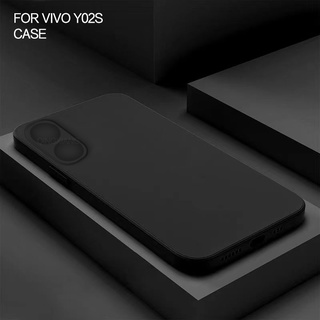 เคสโทรศัพท์มือถือ ซิลิโคนนิ่ม TPU กันกระแทก สีดํา สําหรับ Vivo Y02s 2022