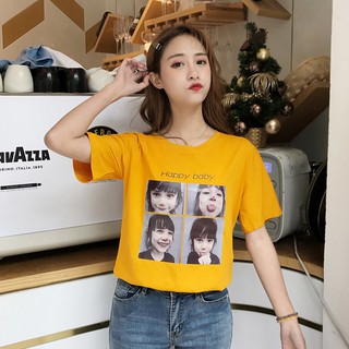 เสื้อยืด สกรีนลาย Happy baby มี 4 สี พร้อมส่ง