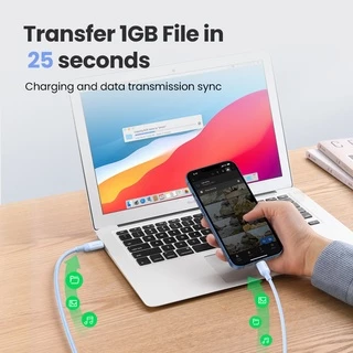 Ugreen สาย USB C เป็น Lightning 3 ฟุต - สายเคเบิล Lightning iPhone ได้รับการรับรอง MFi, PD 20W USBC Lightning Cable สีดํา นุ่มพิเศษ