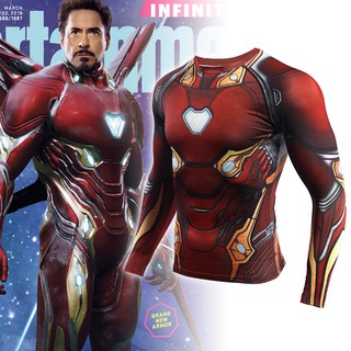 ⚔️🔥เสื้อยืด(แขนยาว)ผ้า Spandex IRON MAN MARK 50 : Avengers Infinity Wars🔥