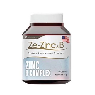 Ze-Zinc &amp; B Complex ZeZinc Empowerlife ซี ซิงค์ และ วิตามินบี บำรุง เล็บ ผม ผิว ลดคอเลสเตอรอล ขนาด 30 แคปซูล 20823