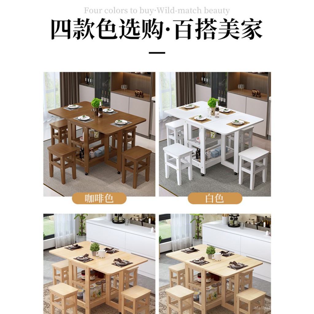 Recommended Folding Dining Table Home Modern Simple Solid Wood Rectangular Retractable Dining Table Simple Small Apartme à¸£à¸²à¸„à¸²à¸— à¸