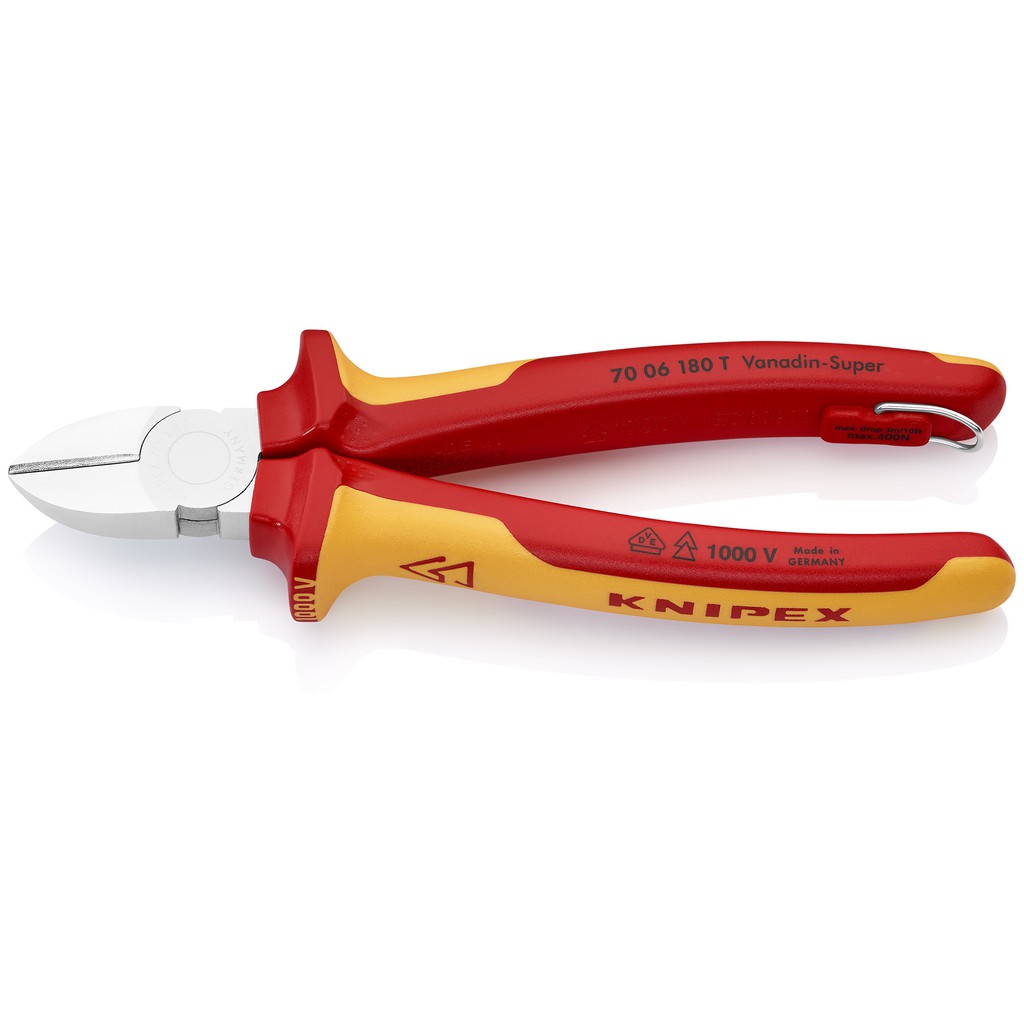 KNIPEX Diagonal Cutter VDE 180 mm คีมตัดทแยงมุม VDE 180 มม. รุ่น 7006180T