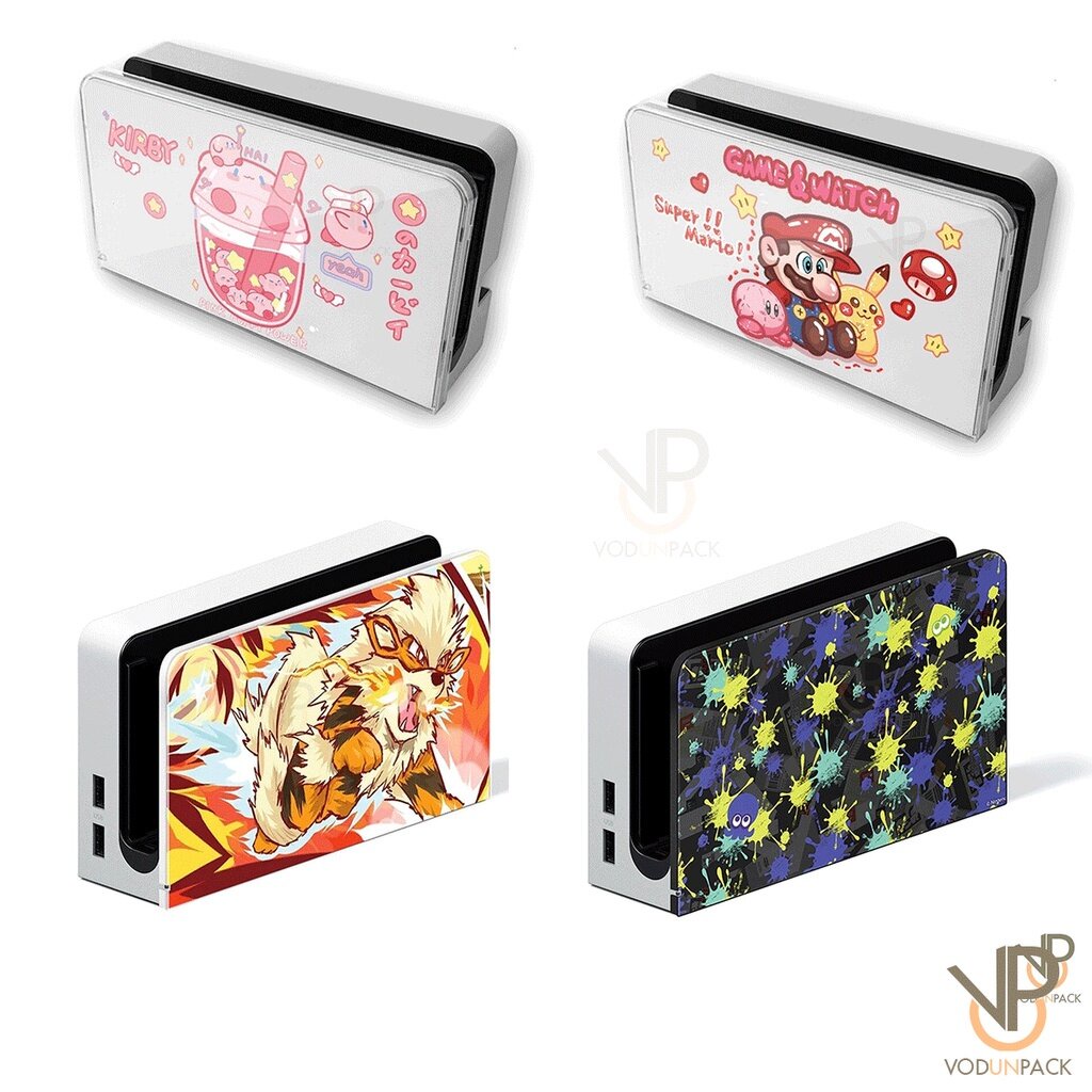 VP [DockShield - OLED] กรอบครอบหน้า Dock Nintendo Switch OLED เพียบสี Pastel / Mario / ชินจัง / Evagelion / Pikachu