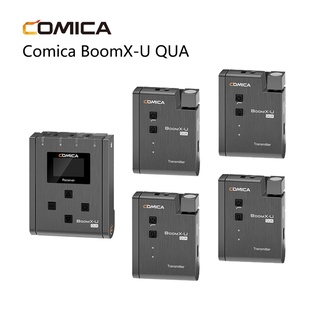 Comica BoomX-U QUA ไมโครโฟนไร้สาย 4 ช่อง UHF สําหรับกล้อง โทรศัพท์มือถือ วิดีโอ สัมภาษณ์ ถ่ายทอดสด