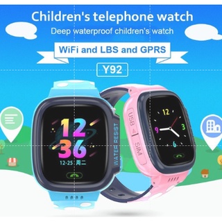 [จัดส่งที่รวดเร็ว]  Smartwatch Y92 สมาร์ทนาฬิกา โทรศัพท์ HD กันน้ำ LBS + ตำแหน่ง WiFi Antil-Lost SIM Tracker