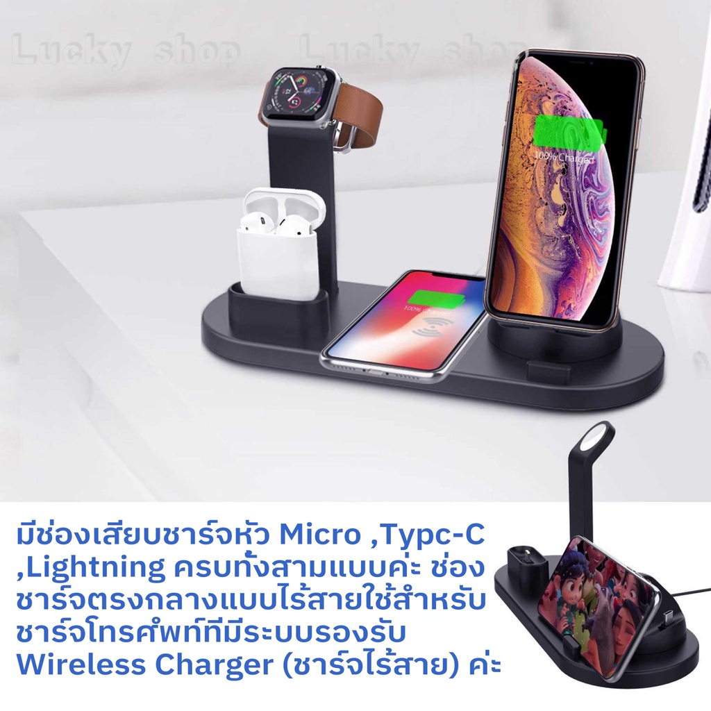 Wireless Charger, 3 in 1 Wireless Charging เครื่องชาร์จไร้สาย Stand ราคา ถูกที่สุด ดีลบีเคเค แกลเลอรีภาพที่ 3
