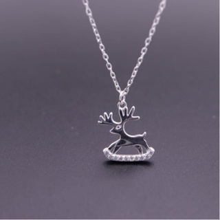 Silver thai Silver deer  Necklace 18นิวx2นิว  สร้อยคอกว้างเรเดียนเงินแท้925 สามารถใส่ mix and match กับ accessor