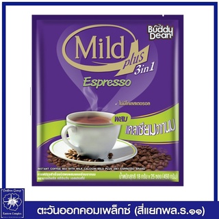 *บัดดี้ดีน มายด์พลัส 3in1 เอสเปรสโซ่ กาแฟผสมแคลเซียมจากนม (สีเขียว) 18 กรัมX25 ซอง 0022