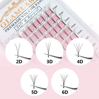 Glamlash ขนตาปลอม ขนมิงค์ธรรมชาติ 4D แฮนด์เมด สไตล์เกาหลี