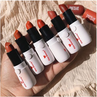 Kiss Beauty 6 แท่ง 6 สี ลิปแคปซุน โทนแดง แดงฉ่ำ เนื้อแมท