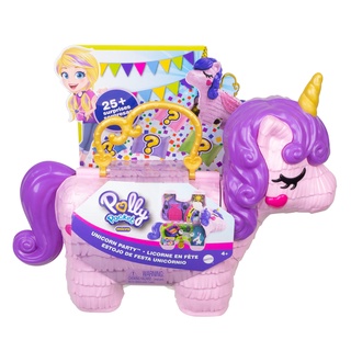 Polly Pocket Unicorn Party Large Compact, Polly &amp; Lila Dolls ชุดบ้านตุ๊กตาโพลีพ็อกเก็ต ชุด ยูนิคอร์นปาร์ตี้ รุ่น GKL24