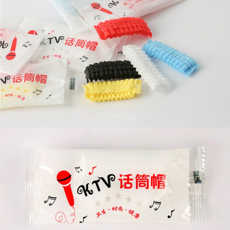 Aotoo 200 แพ็คของไมโครโฟนครอบคลุมทิ้งต้านเชื้อแบคทีเรียแต่ละห่อหมวกป้องกันแบบใช้แล้วทิ้งสําหรับ Mi ส่วนใหญ่