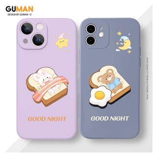 GUMAN เคสคู่ เคสไอโฟน คู่รัก ขอบเหลี่ยมกันกระแทกซิลิโคนนุ่มการ์ตูนน่ารักตลก เคสโทรศัพท์ Compatible for iPhone 14 13 12 11 Pro Max SE 2020 X XR XS 8 7 6 6S Plus พลัส XYM730