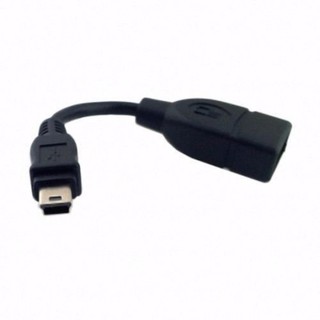 USB 2.0 Mini 5 Pin B type Male to USB Female OTG on the go Host cable 0.1m Black