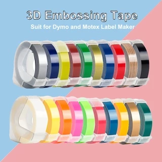 เทปรีฟิล 9 มม. x 3 ม. เทปปั๊มตัวอักษรนูน สําหรับ MOTEX / DYMO / CIDY Label Makers / Writer / Typewriter