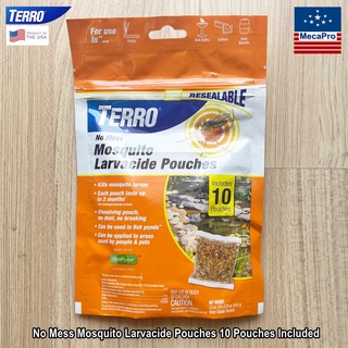 Terro® T1210 No Mess Mosquito Larvacide Pouches 10 Pouches Included ผลิตภัณฑ์ กำจัดลูกน้ำยุงลาย ในน้ำนิ่ง