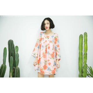 Pinkrose_Boutique Flora Dress เสื้อผ้าแฟชั่นผู้หญิง เดรส เดรสใส่สบาย เดรสน่ารักๆ