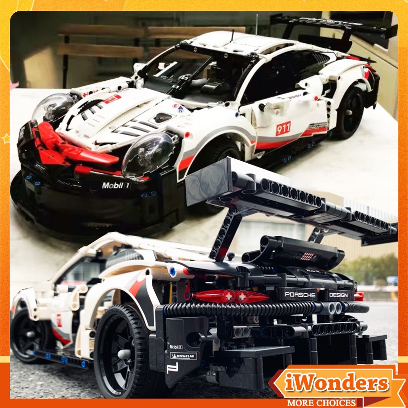 Porsche 911 RSR Technic MOC Building Blocks 1000 RR F-150 Raptor Racing Aerodynamic รถ MOC/42096 ของเล่นเด็กของขวัญ