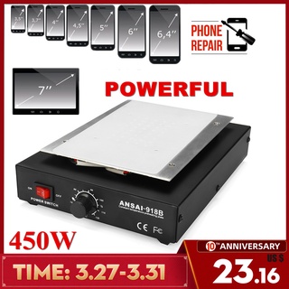 เครื่องแยกหน้าจอ 450W เครื่องซ่อมโทรศัพท์ โลหะ ความร้อนอัตโนมัติ แผ่นความร้อนแพลตฟอร์มถอดกระจก หน้าจอ LCD