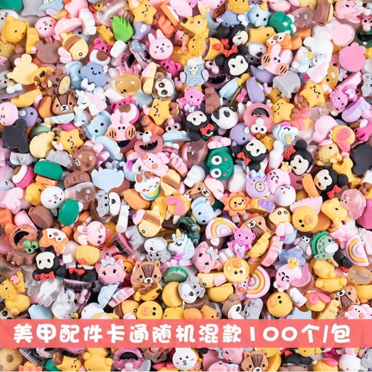 S0583 [แพ็ค 100ชิ้น] เรซิ่น การ์ตูน น่ารักๆ Resin Flatback ของตกแต่ง diy เรซิน การ์ตูน ขนาด10mm-13mm