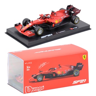 Bburago 1:43 Ferrari 2021 SF21 #16 Chales Leclerc #โมเดลรถยนต์อะคริลิค 55 F1 Formula ของเล่นสําหรับเด็ก