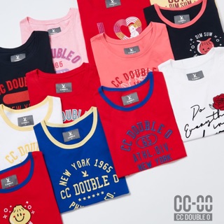 เสื้อยืดลายกราฟฟิกหญิง แบรนด์ CC DOUBLE O แท้ มือ1 ห้อยป้าย